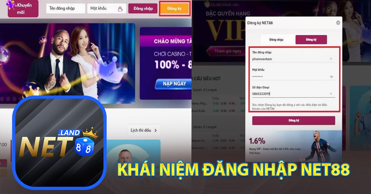 Khái niệm đăng nhập Net88