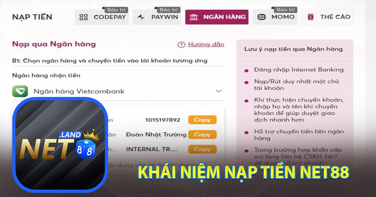 Khái niệm nạp tiền Net88