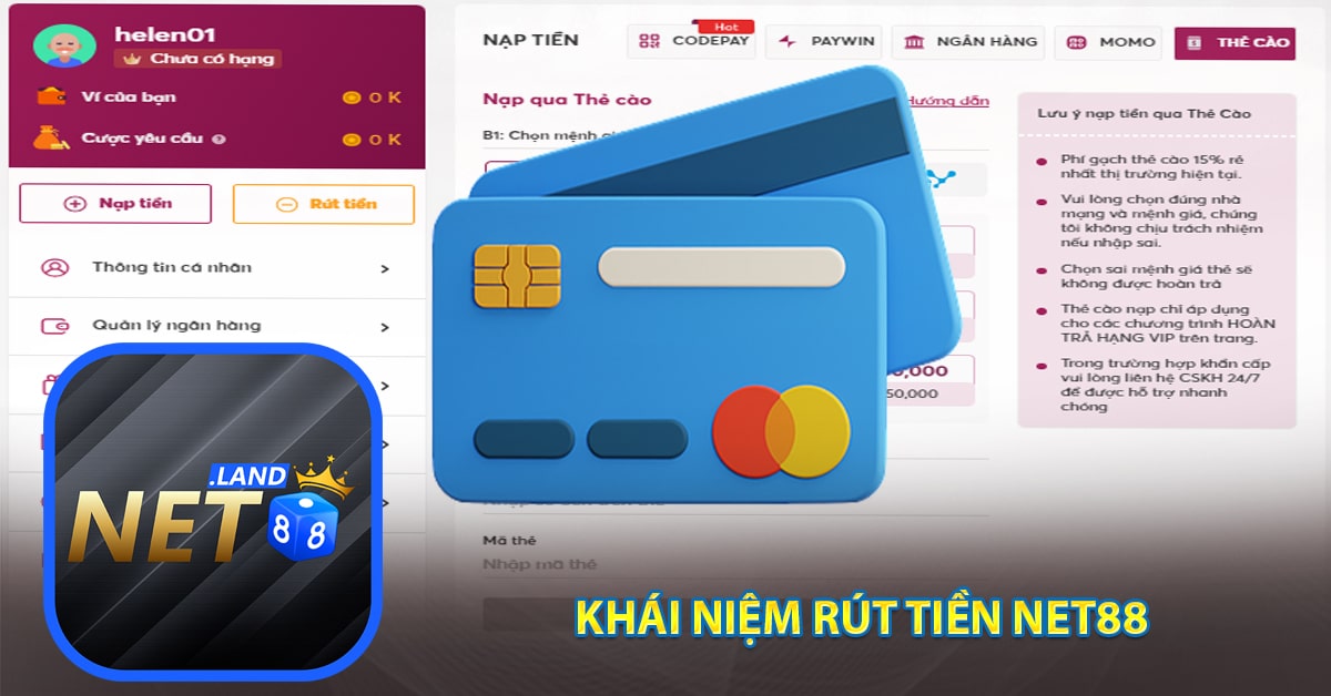 Khái niệm rút tiền Net88
