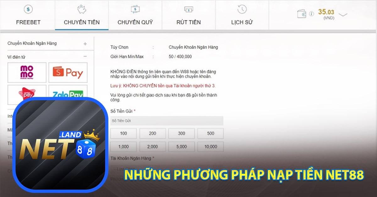 Những phương pháp nạp tiền