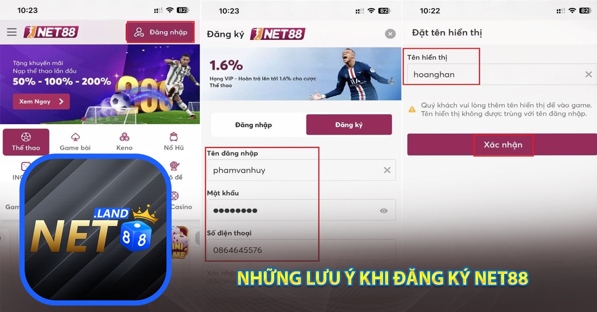 Những lưu ý khi đăng ký