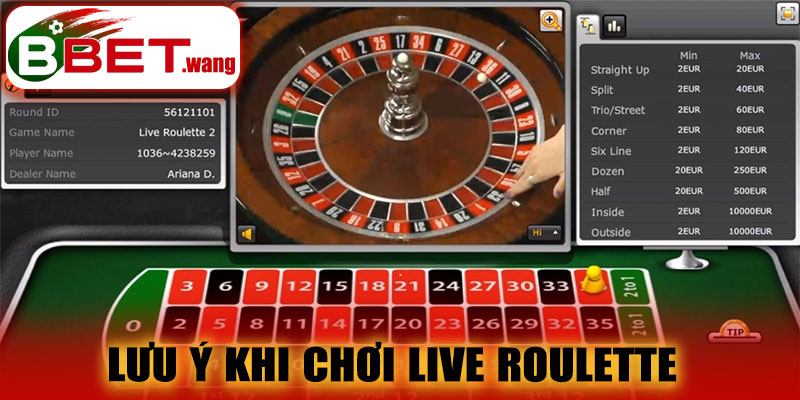 Lưu ý khi chơi Live Roulette BBET